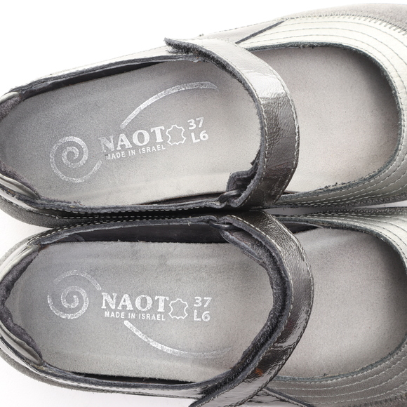 Naot Kirei Suede Leather Mary Jane Flats Loafer Sneaker Women EU 37 Gray/Black - Picture 12 of 15